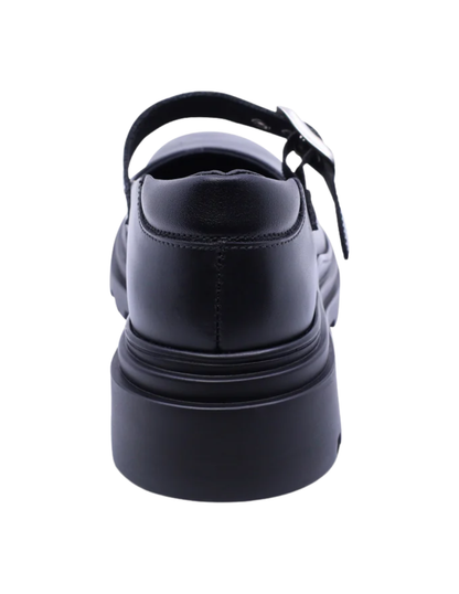 Zapato Coqueta Escolar Hebilla Suela Track Negros para Niña