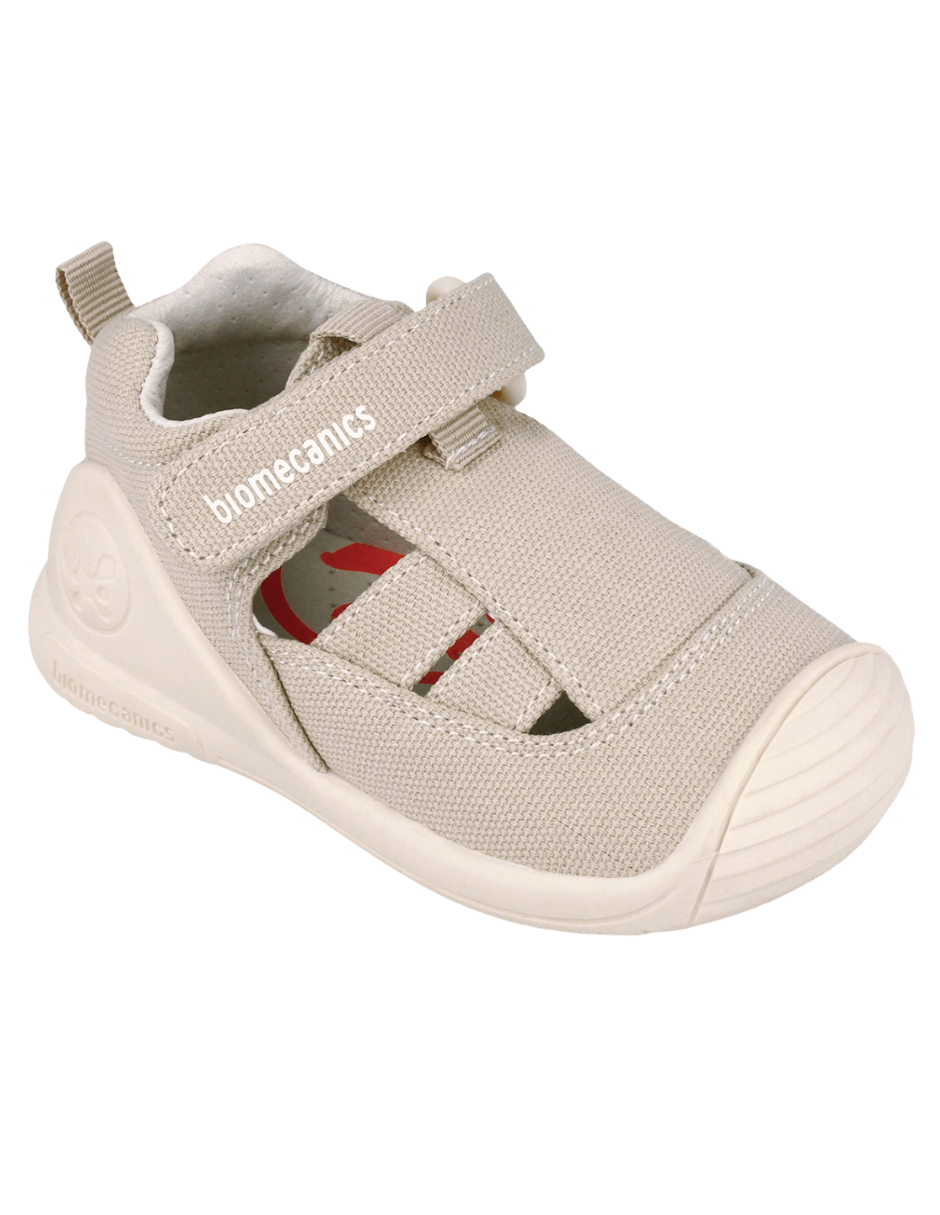 Sandalia Biomecanics Beige-Claro con Velcro y Pique para Bebé