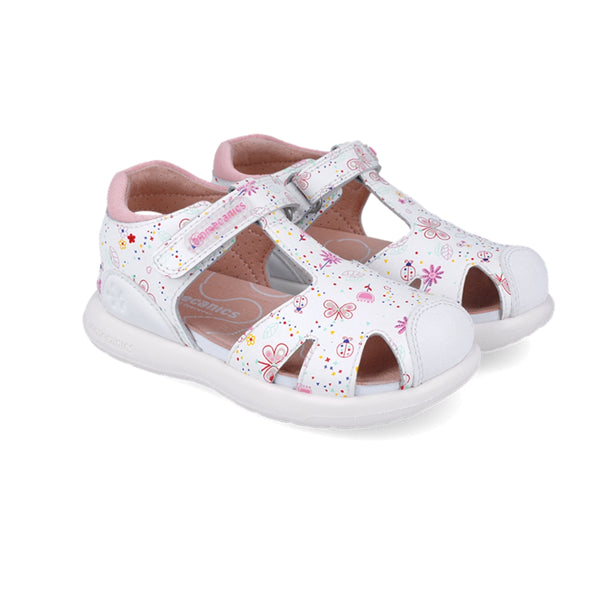 Sandalia Niña Mari Piel Estampada con Velcro - BIOMECANICS
