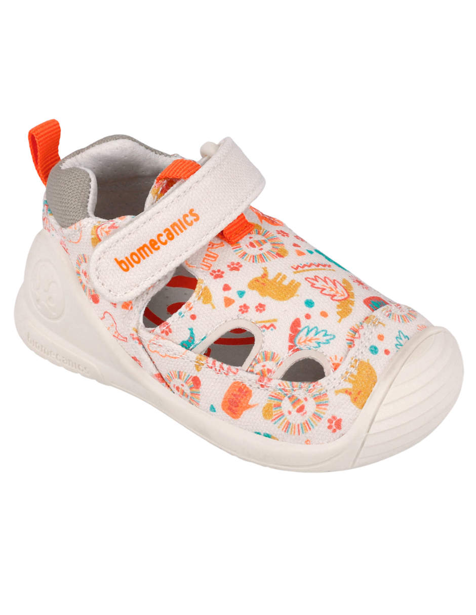 Sandalia Biomecanics Beige con Pique Estampada para Bebé