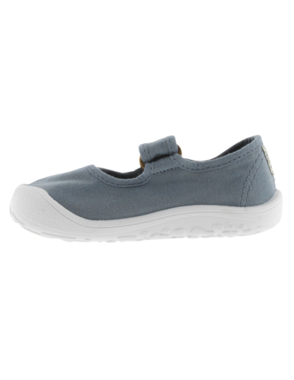 Merceditas Barefoot Victoria Atlantico de Lona con Velcro para Niña