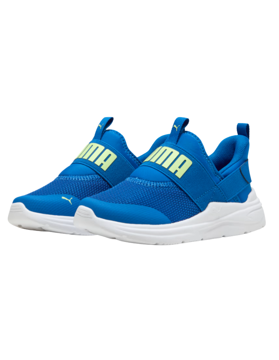 Tenis Puma Soft Wired 2 Sliptech PS Blancos para Niño
