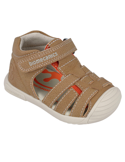 Sandalia Biomecanics Natural con Velcro y Tiras para Bebé