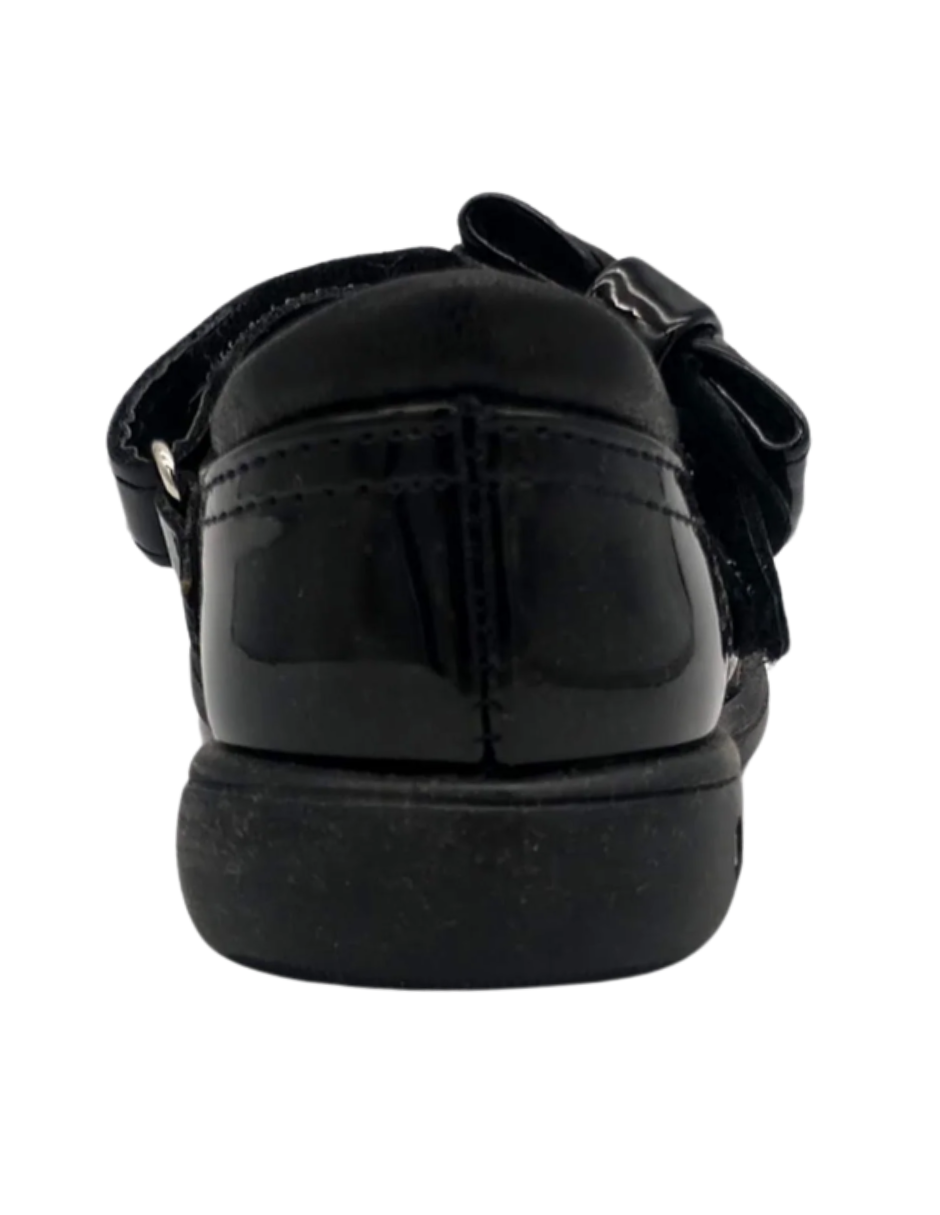 Zapato de Carol Escolar Chabelo Negro Con Moño y Velcro para Niña