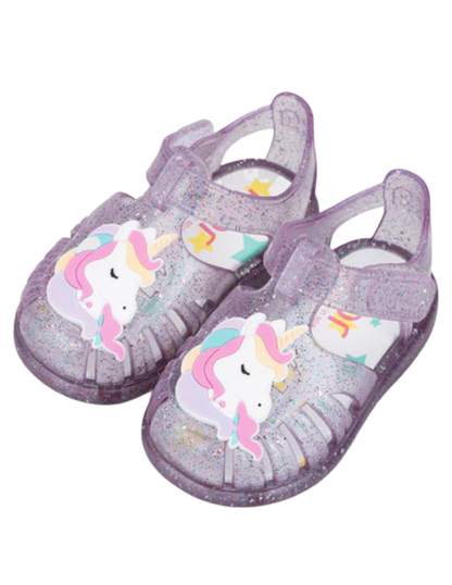 Sandalia Igor Unicornio Con Velcro Malvas para Niña