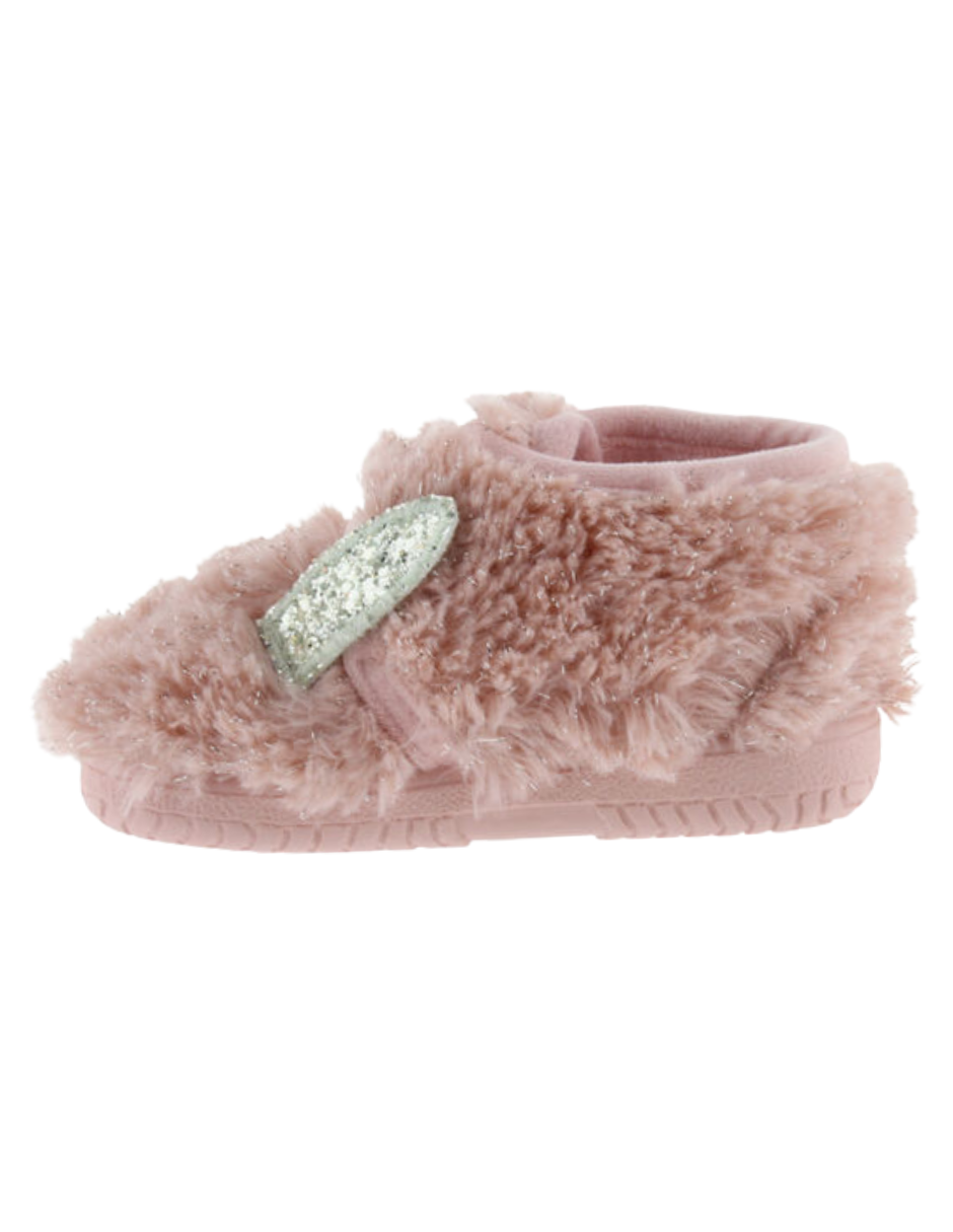 Pantufla Victoria Rosa con Orejas y Glitter para Niña