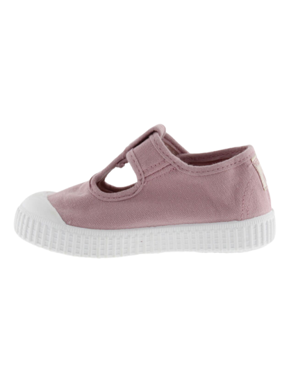 Zapato Victoria Pastel de Lona Tintada con Velcro para Niña