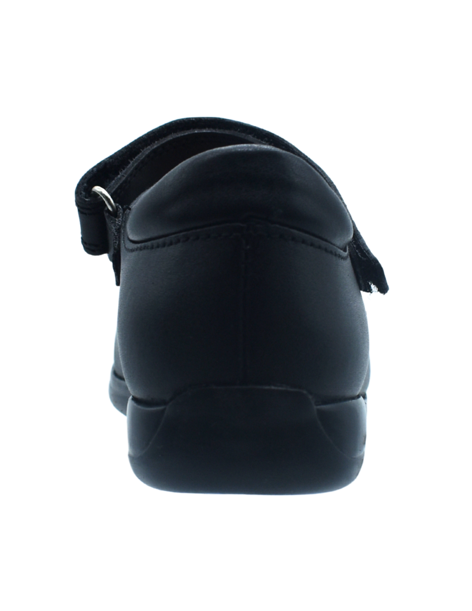 Zapato Escolar Georgie Negro Con Velcro para Niña