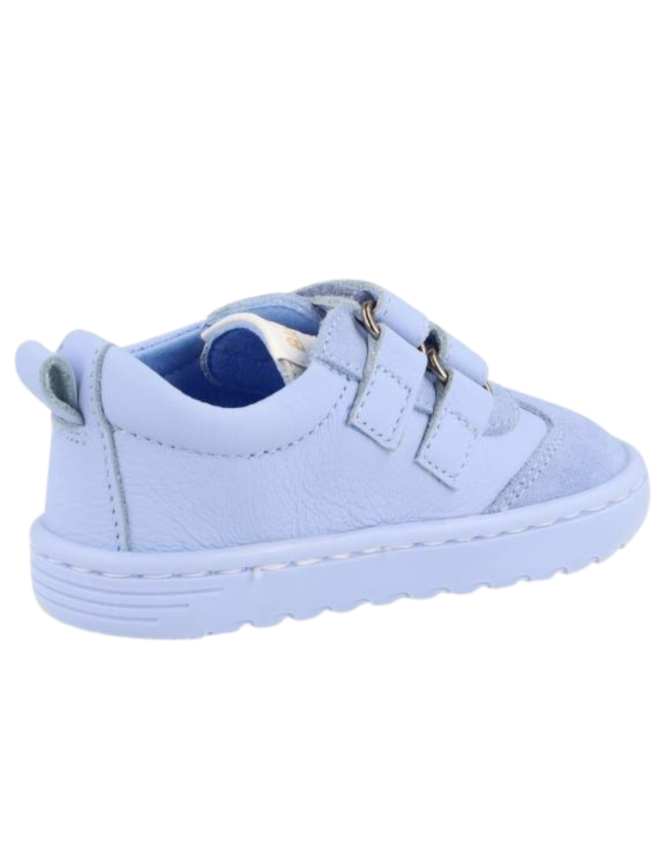 Zapato Blanditos Barefoot Dos Velcros Puntera Azules para Niño
