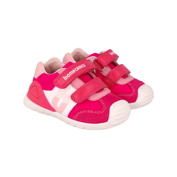 Zapato Niña Rosa con Doble Velcro - BIOMECANICS