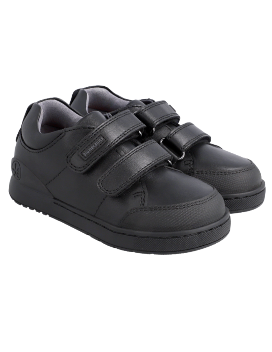 Zapato Biomecanics Escolar Puntera Con Velcro Negros para Niño