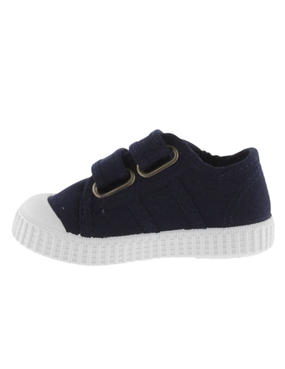 Zapato Victoria Dos Velcros Lona Basket Azul Marinos para Niño