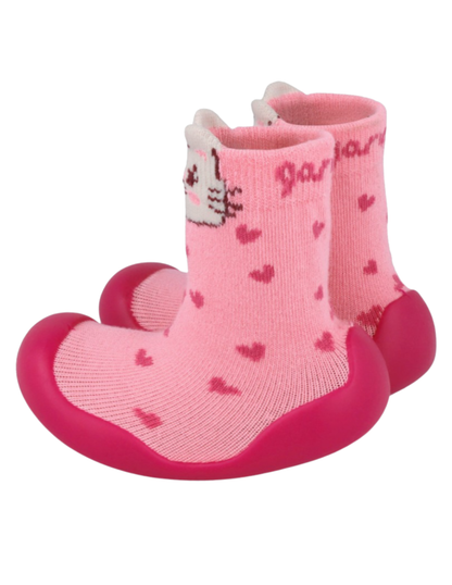 Calcetin Con Suela Garvalin Rosa Para Niña