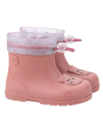 Bota Igor Lluvia Barefoot Gato Rosas para Niña