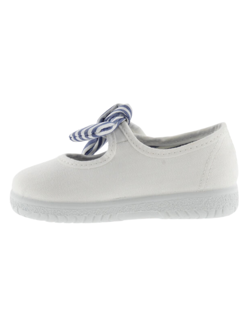 Zapato Victoria Lona Pañuelo Rayas Blancos para Niña