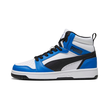 Tenis Puma Rebound V6 Mid JR Blancos para Niño