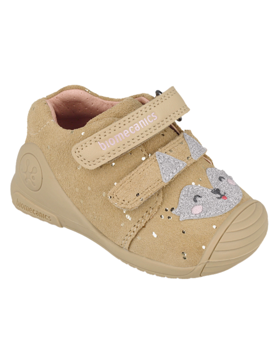 Zapato Biomecanics Botin Laminado Beige para Niña