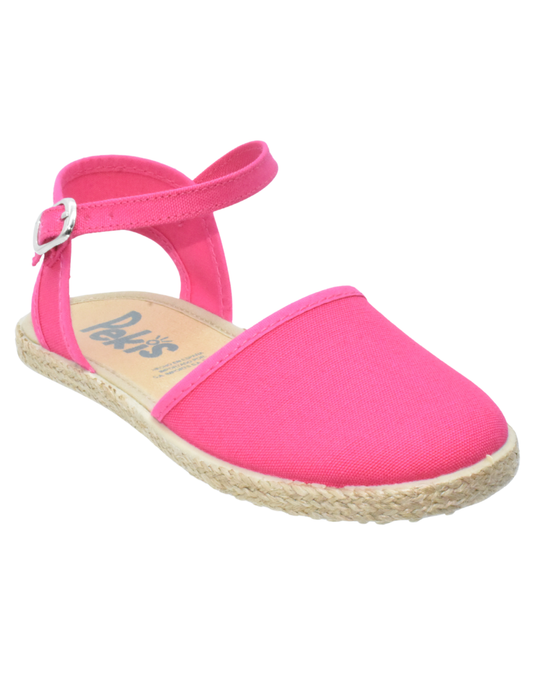 Zapato Pekis Valenciana Hebilla pique Rosas para Niña