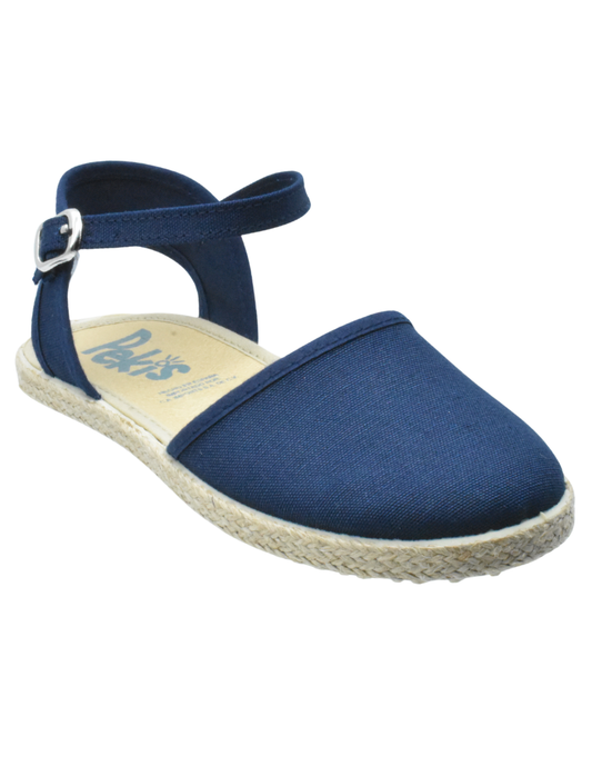 Zapato Pekis Valenciana Hebilla pique Azul Marinos para Niña