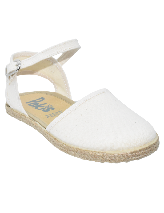 Zapato Pekis Valenciana Hebilla pique Blancos para Niña