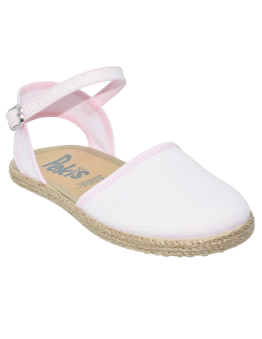 Zapato Pekis Valenciana Hebilla pique Rosas para Niña