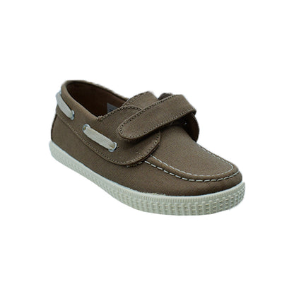 Zapato Náutico Pekis en Pique Tostado con Velcro para Niño