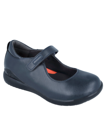 Zapato Biomecanics Escolar Piel Con Velcro Marino para Niña