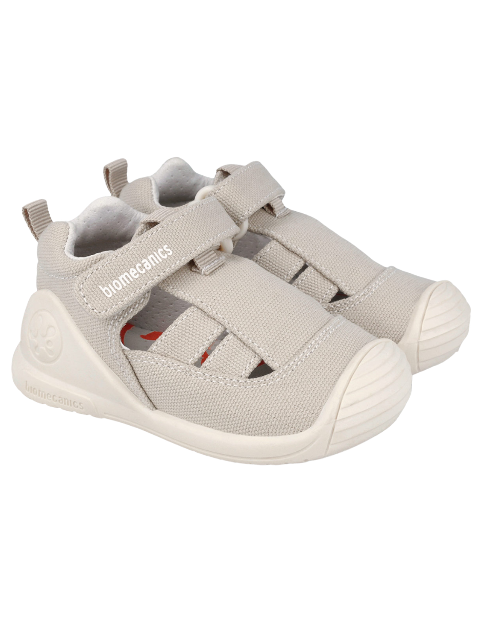 Sandalia Biomecanics Beige-Claro con Velcro y Pique para Bebé