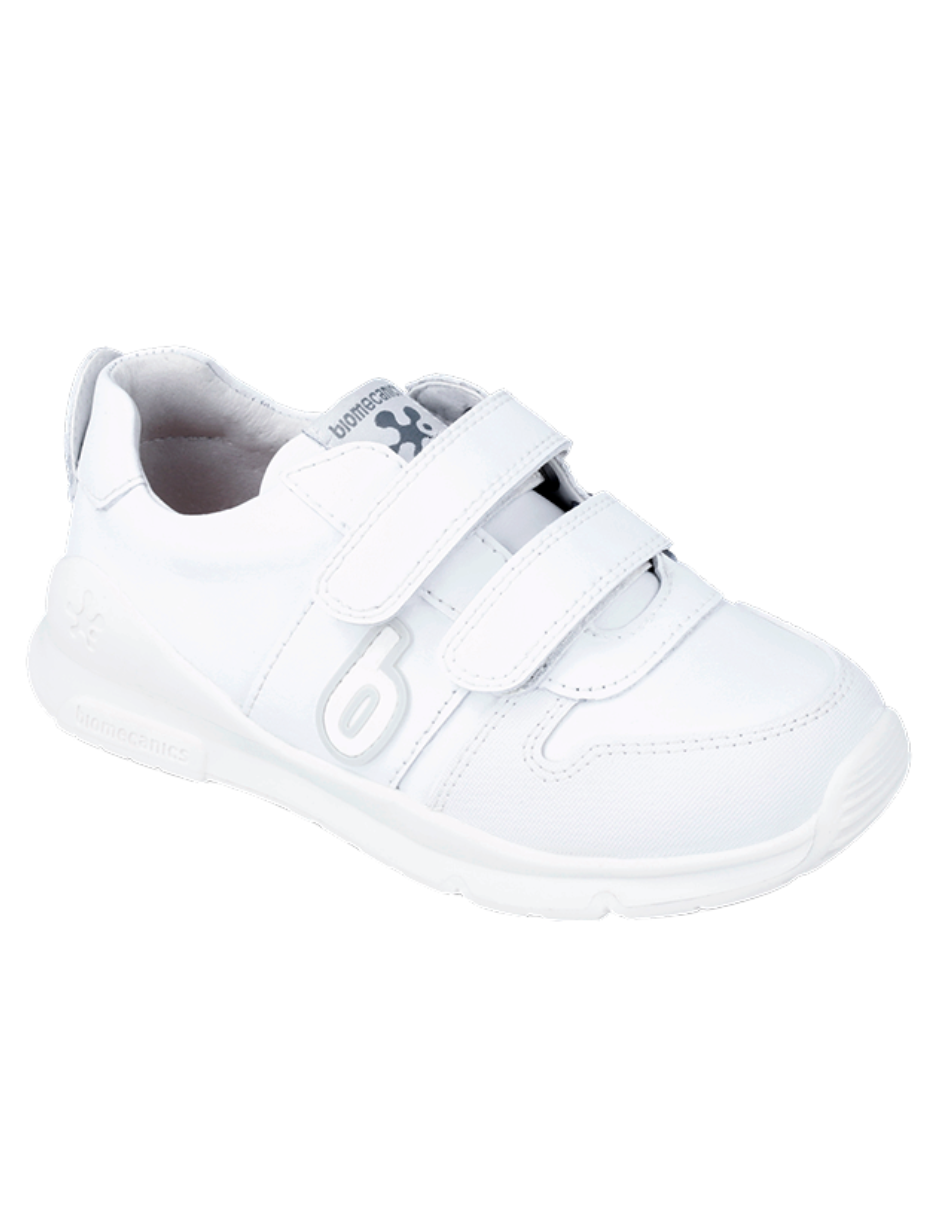 Zapato Biomecanics Deportivo Basico Dos Velcros Blancos para Niños(Unisex)