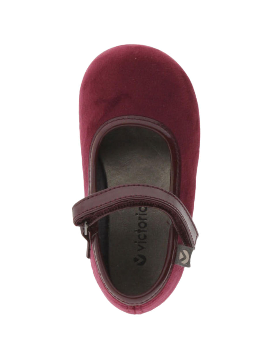 Merceditas Victoria Burdeos con Velcro para Niña