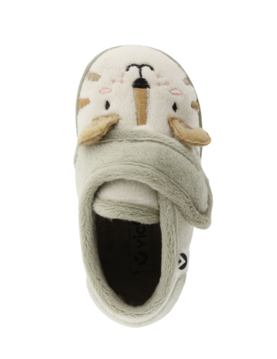 Pantufla Victoria Safari diseño Raton con Velcro para Niño