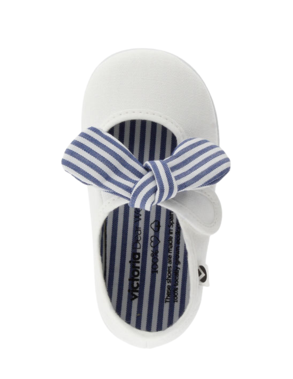 Zapato Victoria Lona Pañuelo Rayas Blancos para Niña