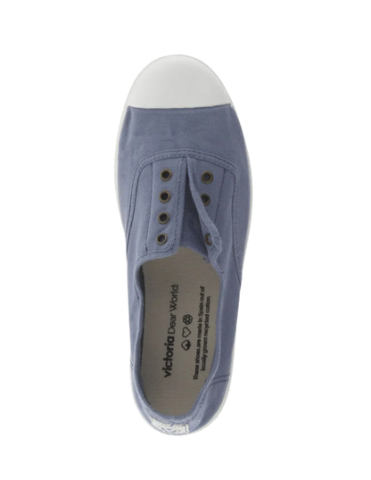 Zapato Victoria Inglesa Lona Tintada Azules para Niños(Unisex)