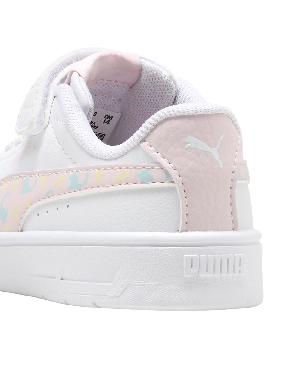 Tenis Puma Court Classic Clean Dino AC+ Inf Blancos para Niña