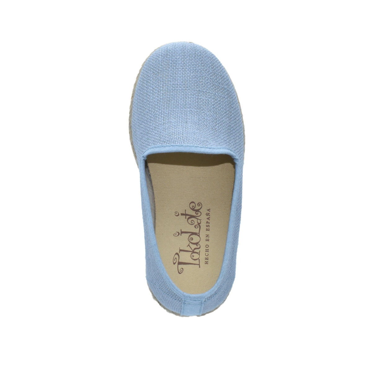 Zapato tipo valenciana de lino celeste para niño – Tokolate