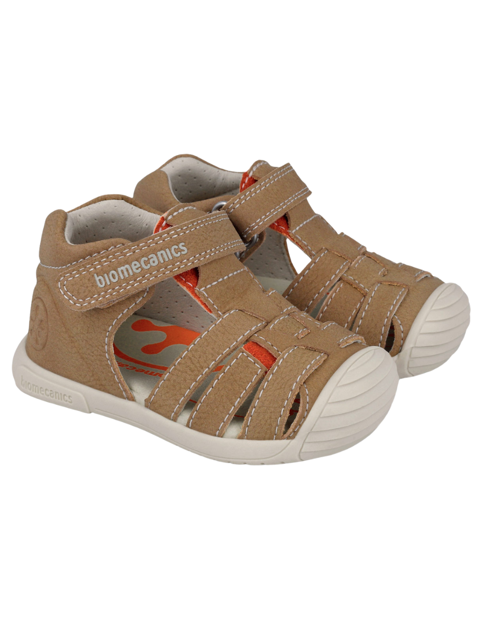 Sandalia Biomecanics Natural con Velcro y Tiras para Bebé
