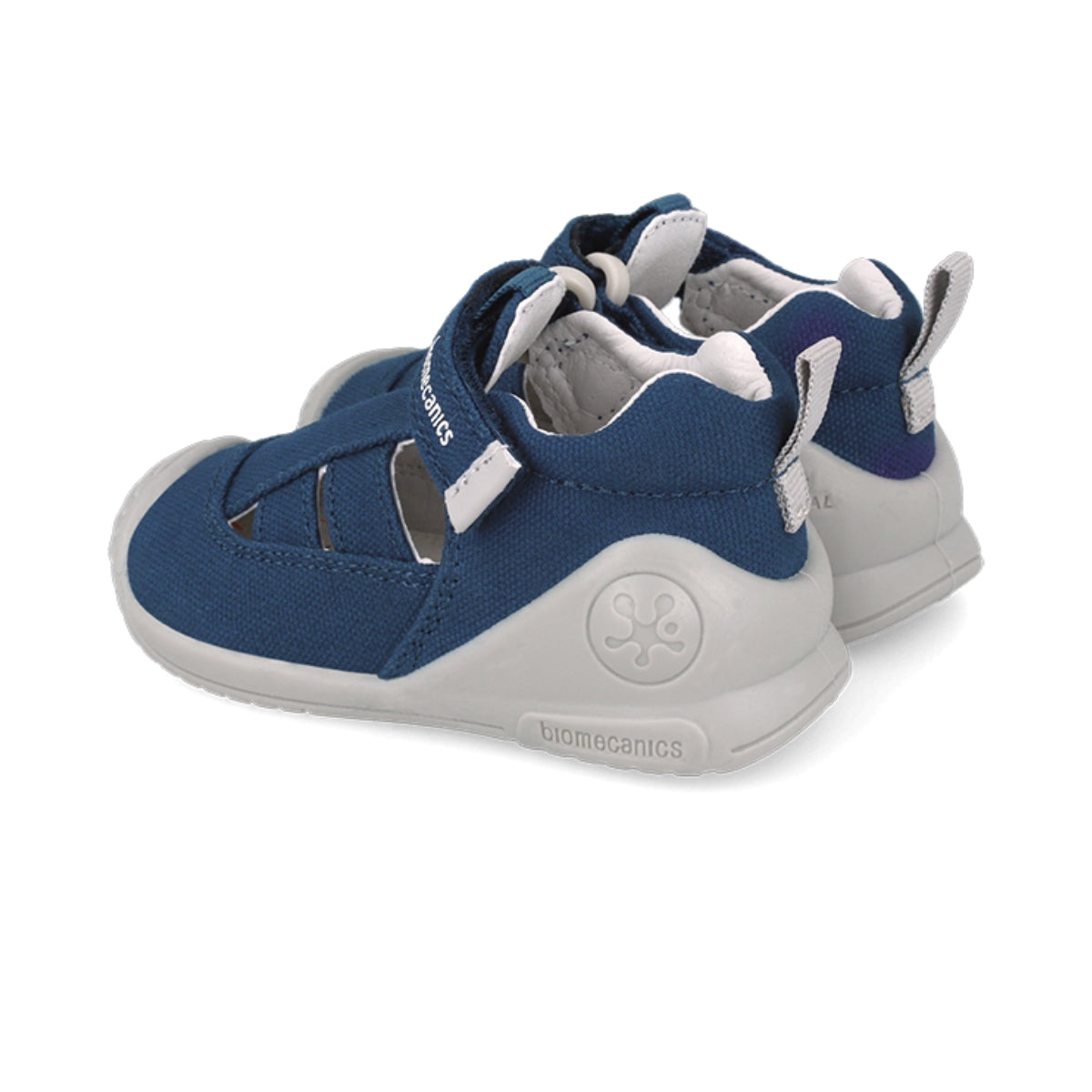 Sandalia Niño Piel Azul con Velcro - Biomecanics