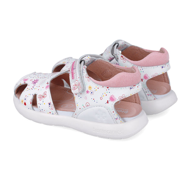 Sandalia Niña Mari Piel Estampada con Velcro - BIOMECANICS