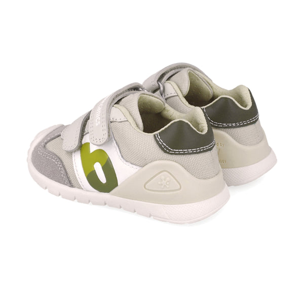 Zapato Niño Doble Velcro Verde y Gris -BIOMECANICS