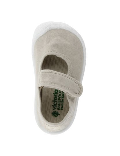 Merceditas Barefoot Victoria Hielo de Lona con Velcro para Niña