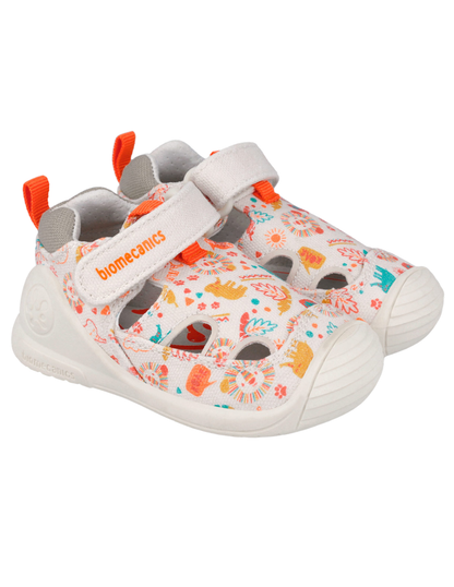 Sandalia Biomecanics Beige con Pique Estampada para Bebé