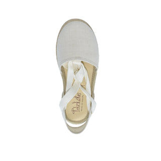 Zapato tipo valenciana en lino crudo con cintas – Tokolate