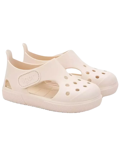 Sandalia Igor Sport Con Velcro Marfil para Niña