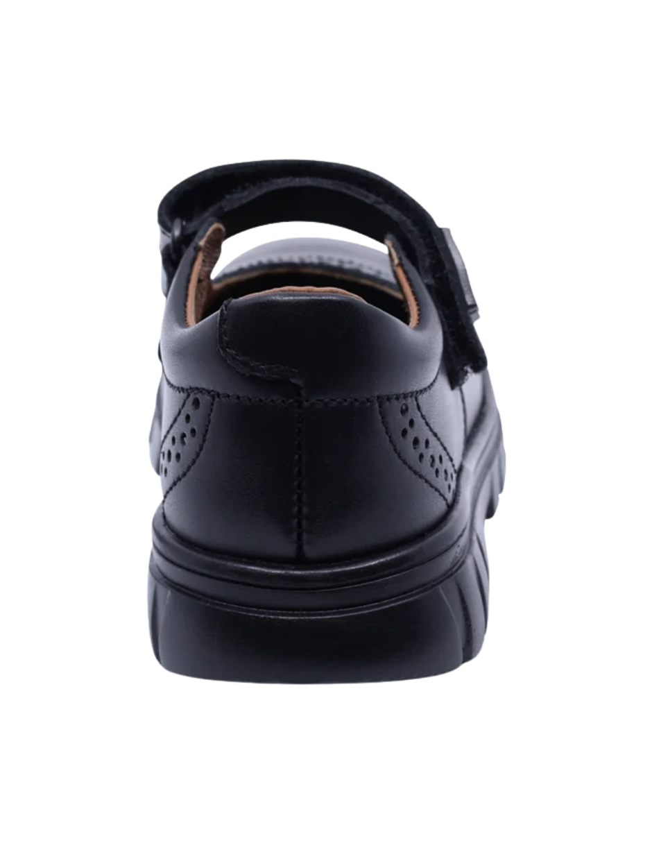 Zapato Coqueta Escolar Punteado Con Velcro Negros para Niña