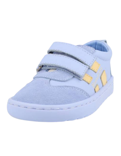 Zapato Blanditos Barefoot Dos Velcros Puntera Azules para Niño