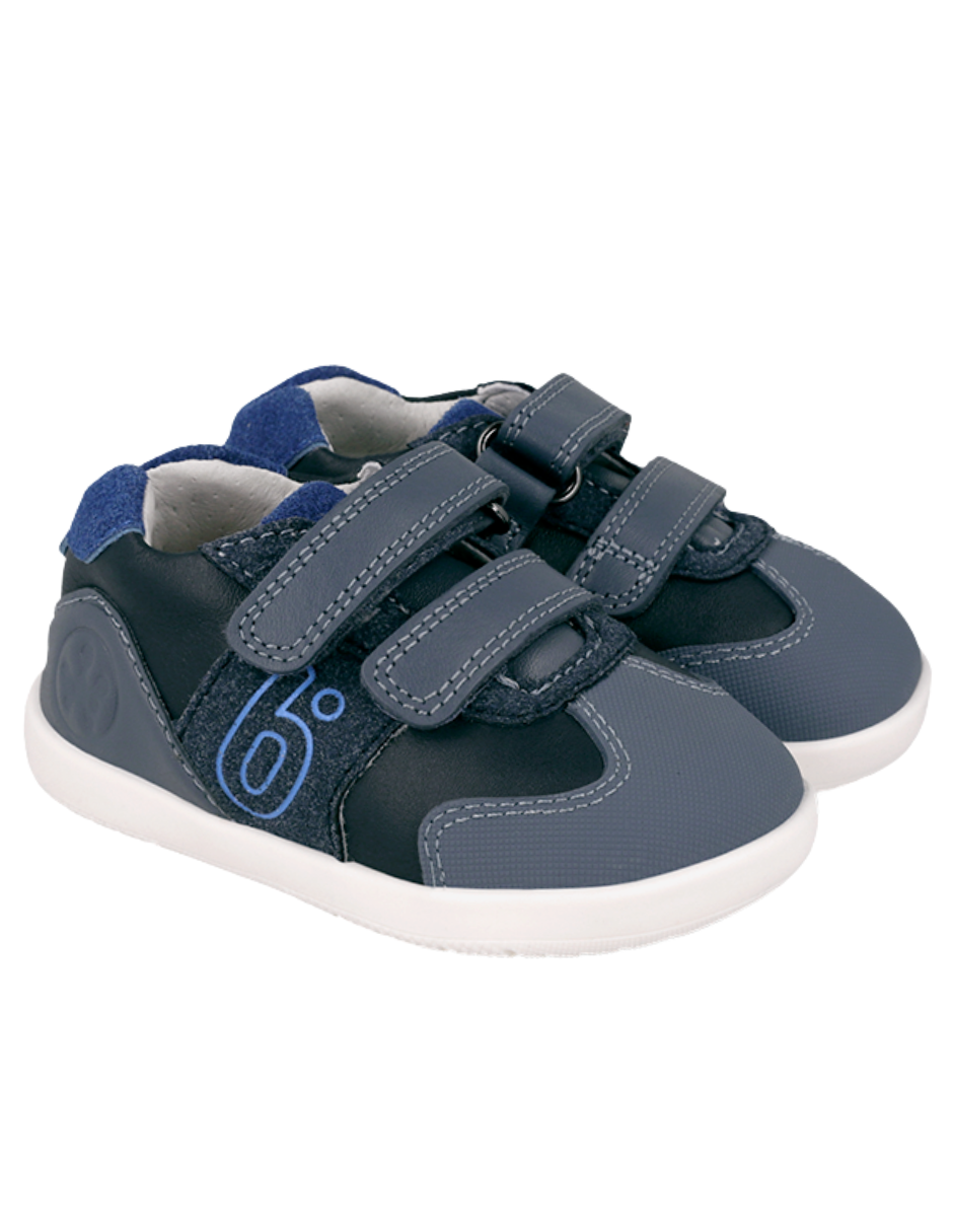 Zapato Biomecanics Wider Doble B Con Velcro Azules para Niño