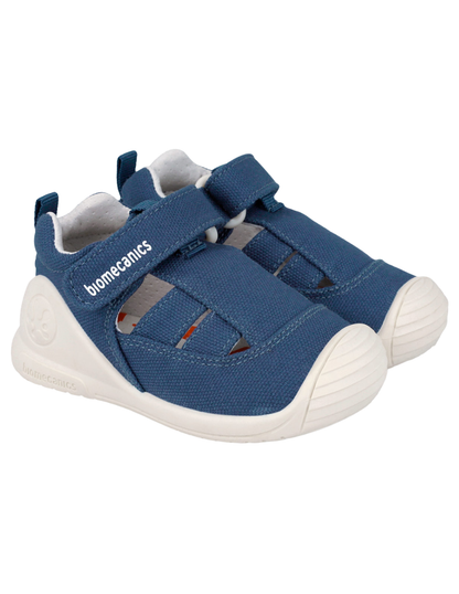Sandalia Biomecanics Petrol con Velcro y Pique para Bebé
