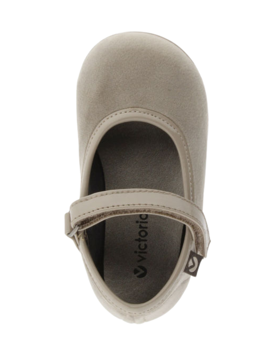 Merceditas Victoria Beige con Velcro para Niña
