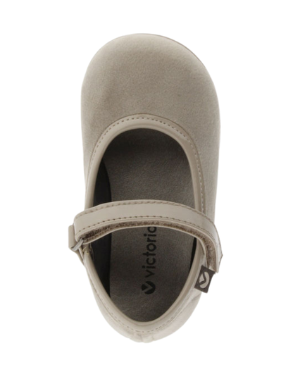Merceditas Victoria Beige con Velcro para Niña