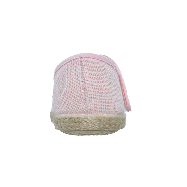 Zapatos Tokolate Tipo Pepito en Lino Rosa con Velcro para Niños (Unisex)